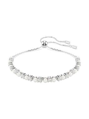 Swarovski Matrix Silver Pearl and Crystal Slider Bracelet - New